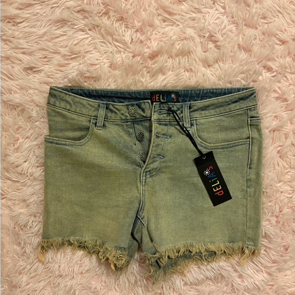 dELiA*s Women's Greenish Blue Denim Shorts